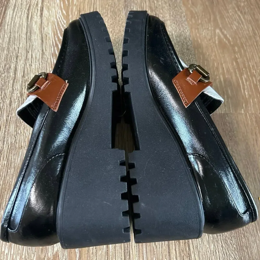 SM New York Chunky Lug Sole Loafers Platform Horsebit Colorblock Y2K 8.5